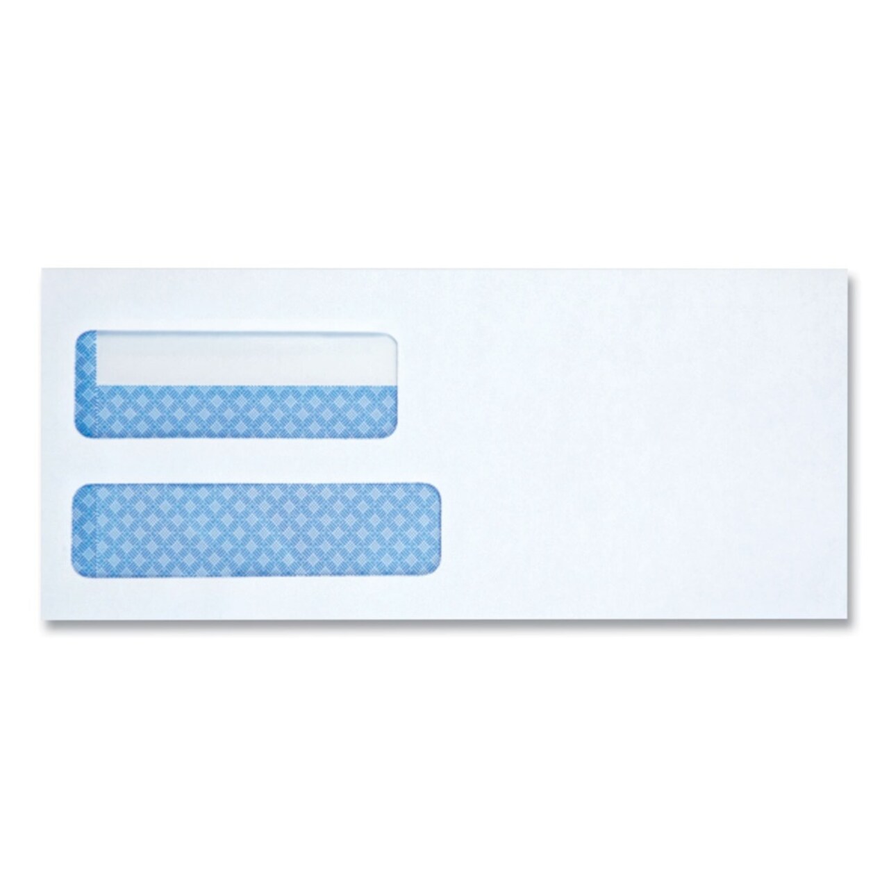Universal 4.13 in. x 9.5 in. Square Flap Gummed Closure #10 Double Window Business Envelope - White (500/Box)